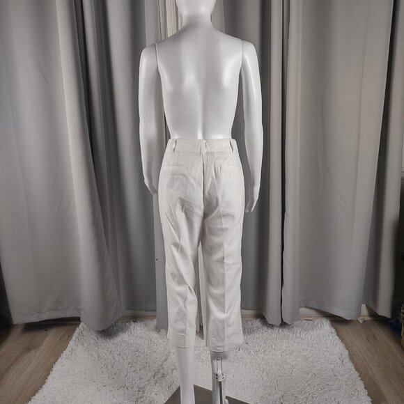 Talbots Womens Petite White Cotton Stretch Capris Pants Size 10P - Picture 4 of 11